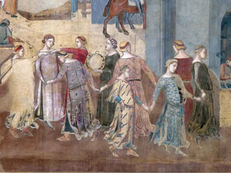 Ambroggio Lorenzetti'nin Siena'da Palazzo Pubblico'nun duvarları
