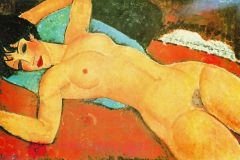 reclining-nude-on-a-blue-cushion-red-nude