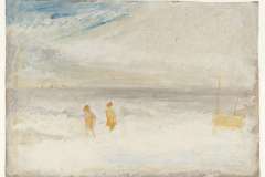 Two Figures on a Beach with a Boat circa 1840-5 Joseph Mallord William Turner 1775-1851 Accepted by the nation as part of the Turner Bequest 1856 http://www.tate.org.uk/art/work/D36681