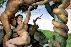 Adam and Eve in the Garden by Michelangelo