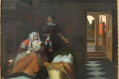 woman-with-a-child-and-a-maid-in-an-interior