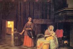 woman-with-infant-serving-maid-with-child