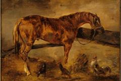study-for-horse-turned-right-with-three-hens-and-a-rooster