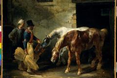 two-post-horses-at-the-stable