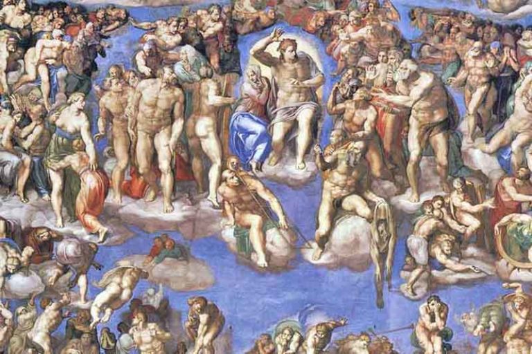 Müstehcen yerleri sonradan kapanan ve 9 yılda tamamlanan Sistine Sapel’indeki Kıyamet Günü (Son Yargı) freski