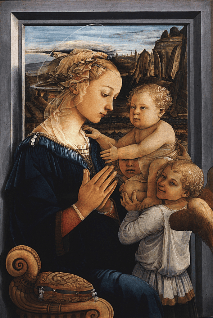 Filippo Lippi — Madonna ve Çocuk, İki Melekle