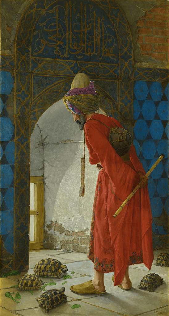 Osman Hamdi Bey'in Kaplumbağa Terbiyecisi tablosu