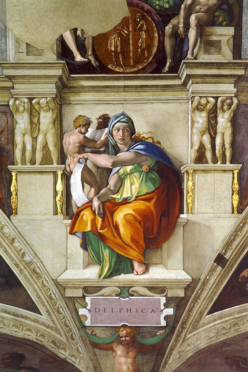 Sistine Şapeli tavanındaki Delfi Sibili