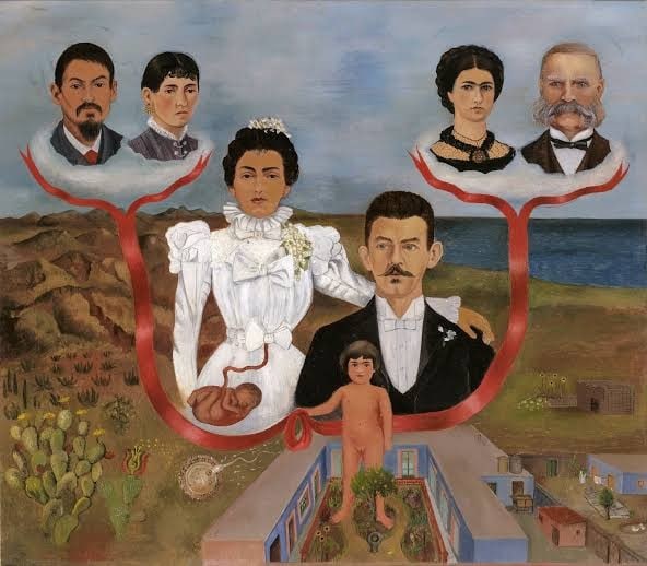 Frida Kahlo, Büyükanne ve Büyükbabalarım, Annem, Babam ve Ben (Soy Ağacı)