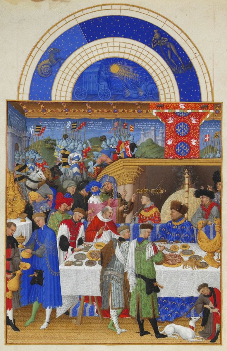 Limbourg Kardeşler, Berry Dükü'nün Çok Zengin Saatleri, Ocak sayfası