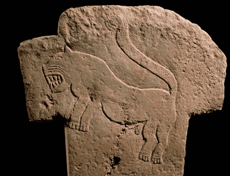 Göbeklitepe'den çıkarılmış hayvan kabartmalı özgün dikilitaş