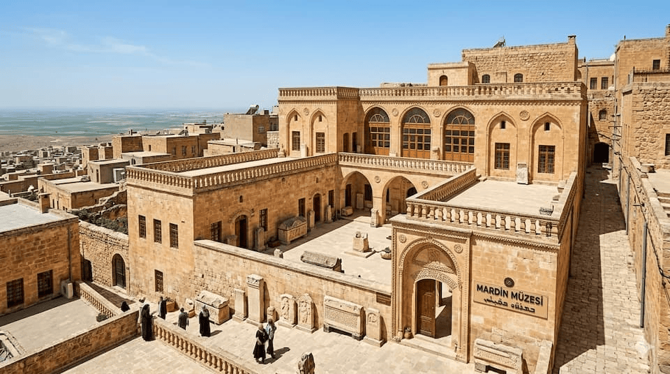 Mardin Müzesi terasından görülen Mezopotamya Ovası