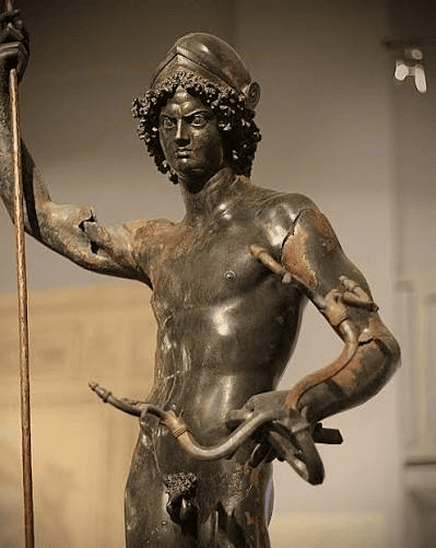 Poseidon Villası'nın kilerinde bulunan bronz Mars heykeli