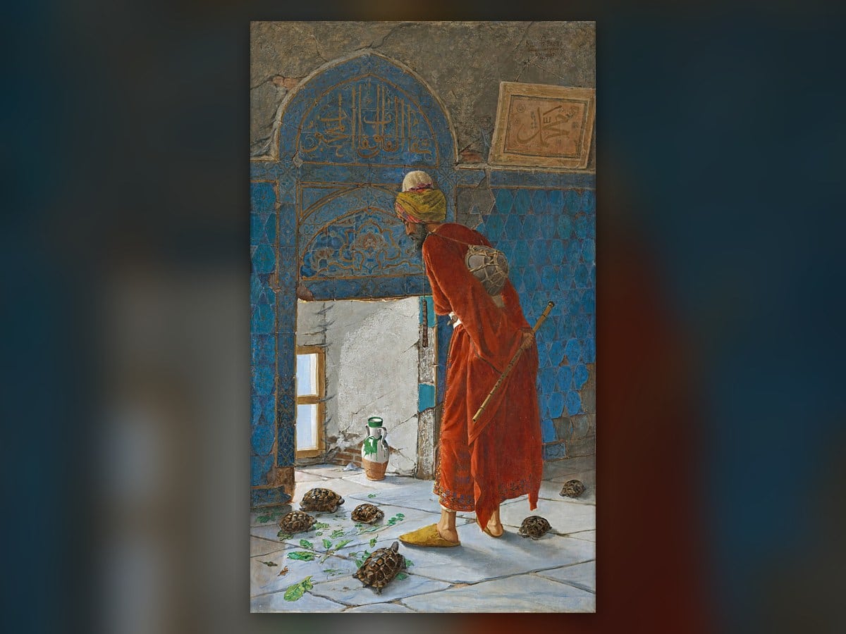Osman Hamdi Bey'in Kaplumbağa Terbiyecisi tablosu