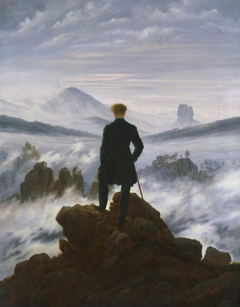 Caspar David Friedrich'in Sisler Denizi Üzerindeki Gezgin tablosu