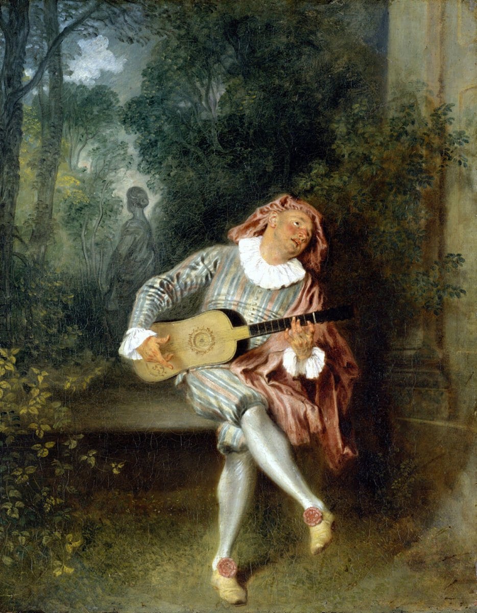 Watteau'nun gitar çalan Mezzetin tablosu