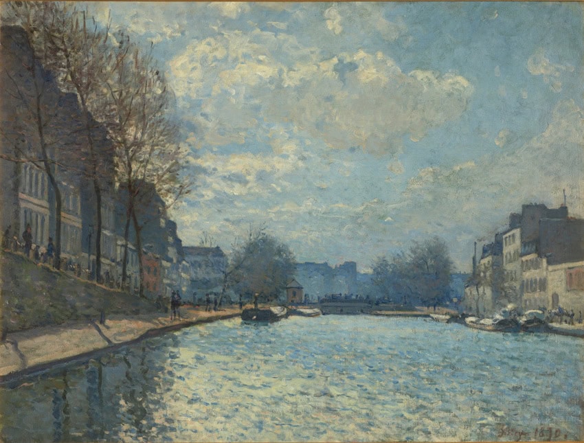 Alfred Sisley'nin Vue du canal Saint-Martin tablosu, Paris, 1870