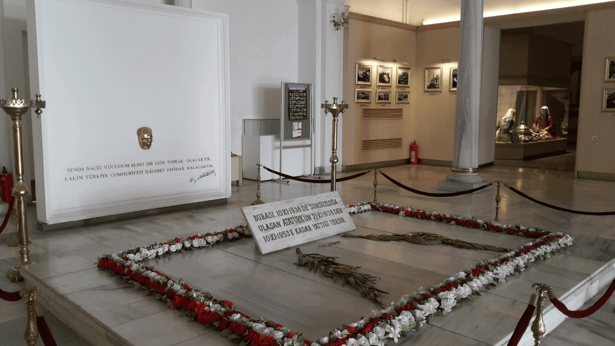 Ankara Etnografya Müzesi'nde Atatürk'ün 1938–1953 yılları arasındaki geçici kabri