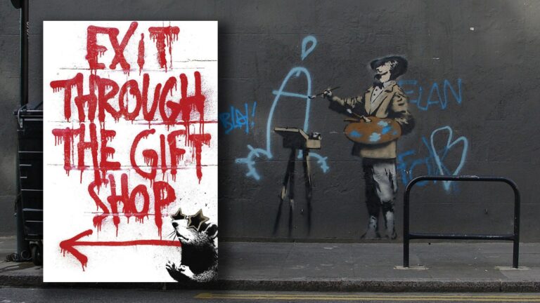 Exit Through the Gift Shop (2010) filminin afişi ve sahne görüntüsü