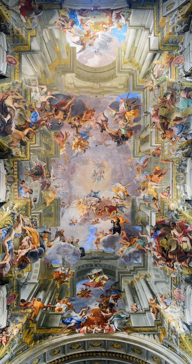 Andrea Pozzo'nun Sant'Ignazio kilisesindeki yanılsamalı tavan freski