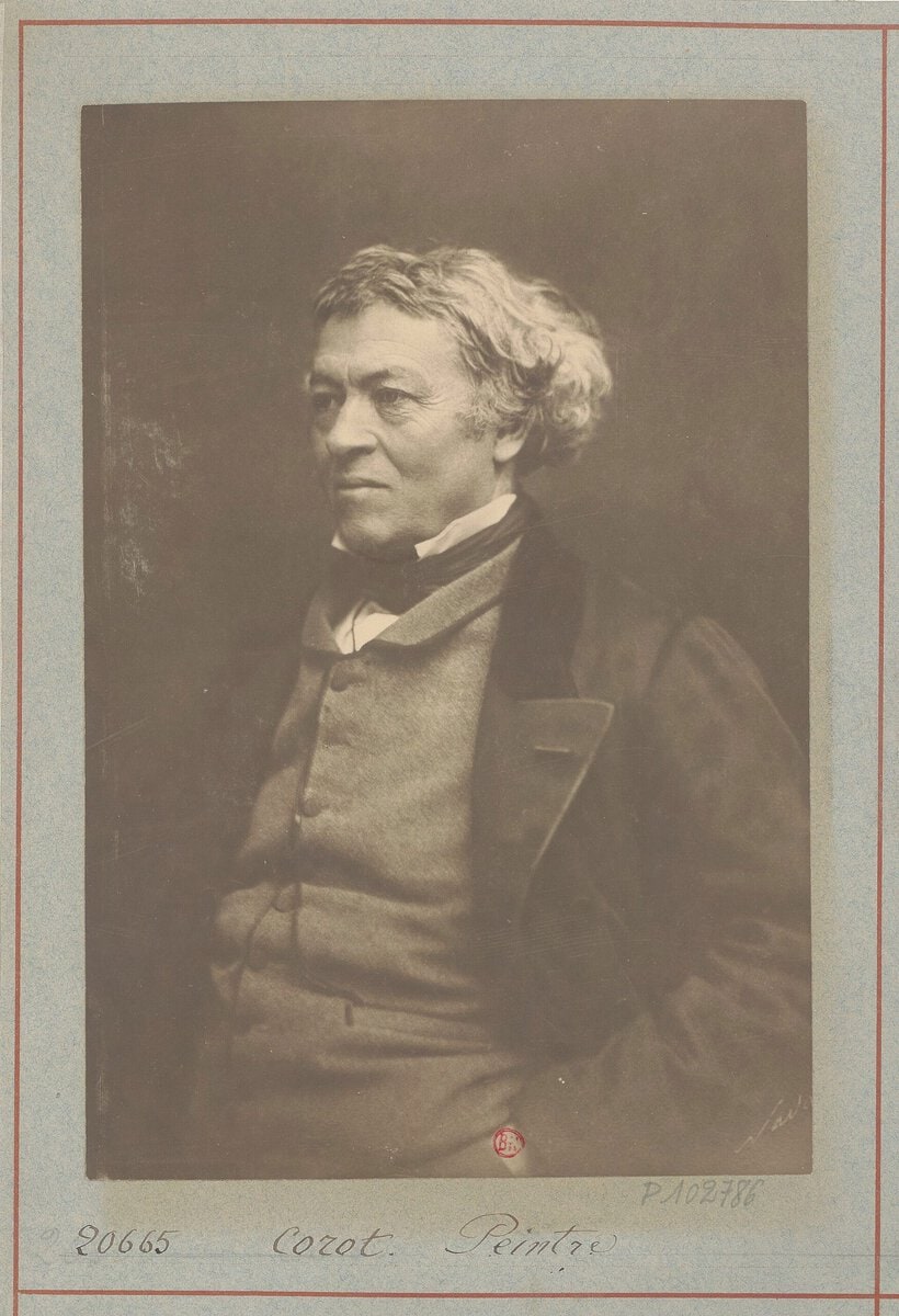 Camille Corot'nun Nadar atölyesinde çekilmiş fotoğrafı