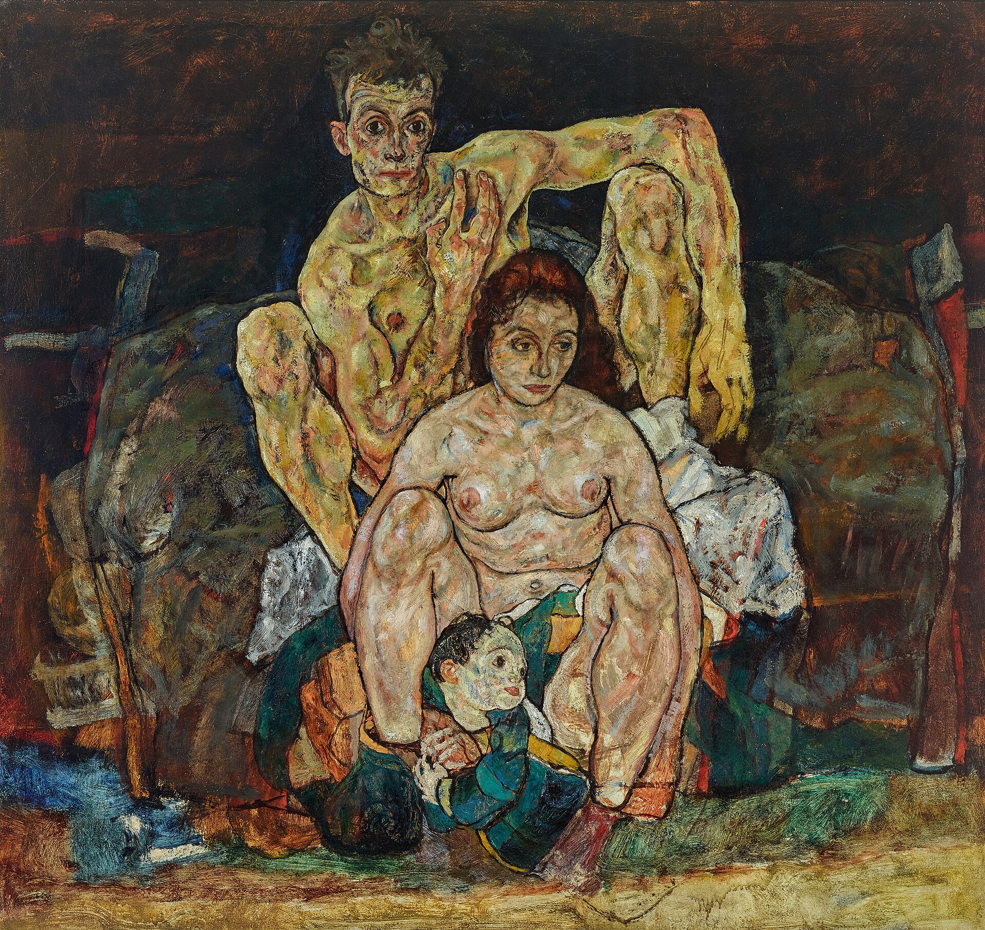Egon Schiele, Aile (Çömelmiş Çift) (1918), Belvedere, Viyana