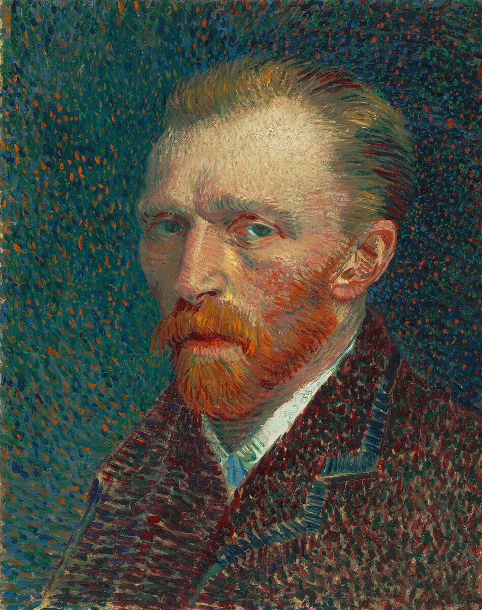 Vincent van Gogh'un kısa ve renkli fırça darbeleriyle yaptığı otoportresi (1887)