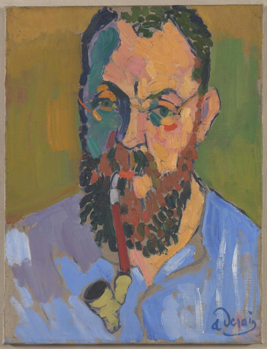 André Derain'in Henri Matisse portresi: sakallı Matisse'in canlı renklerle boyanmış portresi, 1905