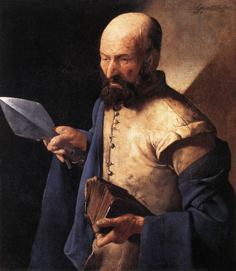 Georges de La Tour'un Aziz Thomas tablosu, mızrak tutan yaşlı havari, yaklaşık 1634-1638