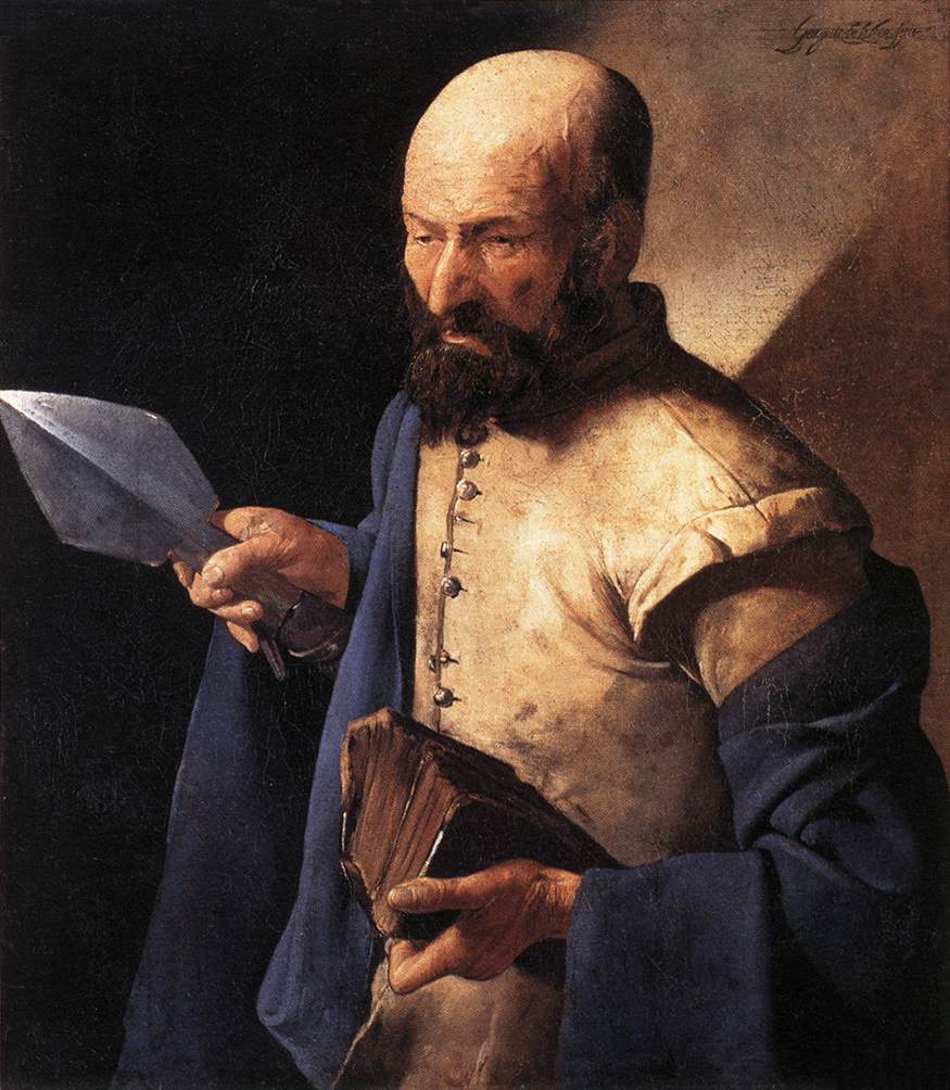 Georges de La Tour'un Aziz Thomas tablosu, mızrak tutan yaşlı havari, yaklaşık 1634-1638