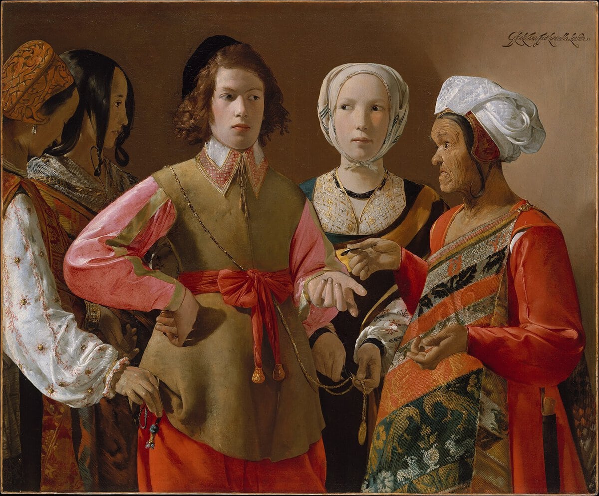 Georges de La Tour'un Falcı tablosu, falına bakılırken soyulan genç adam, muhtemelen 1630'lar