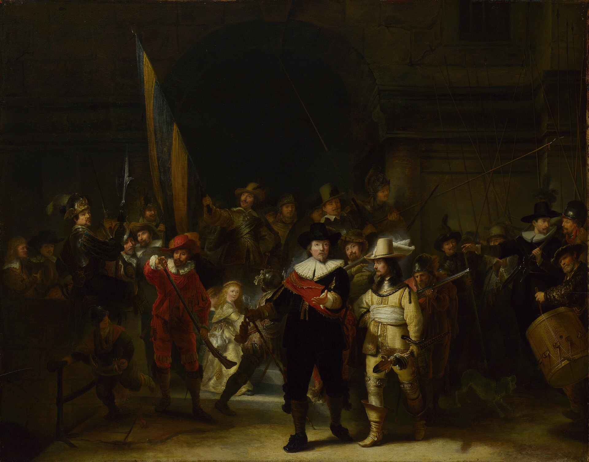 Gerrit Lundens'e atfedilir, Gece Nöbeti'nin kopyası (yaklaşık 1642-1655), National Gallery, Londra (Rijksmuseum'da ödünç)