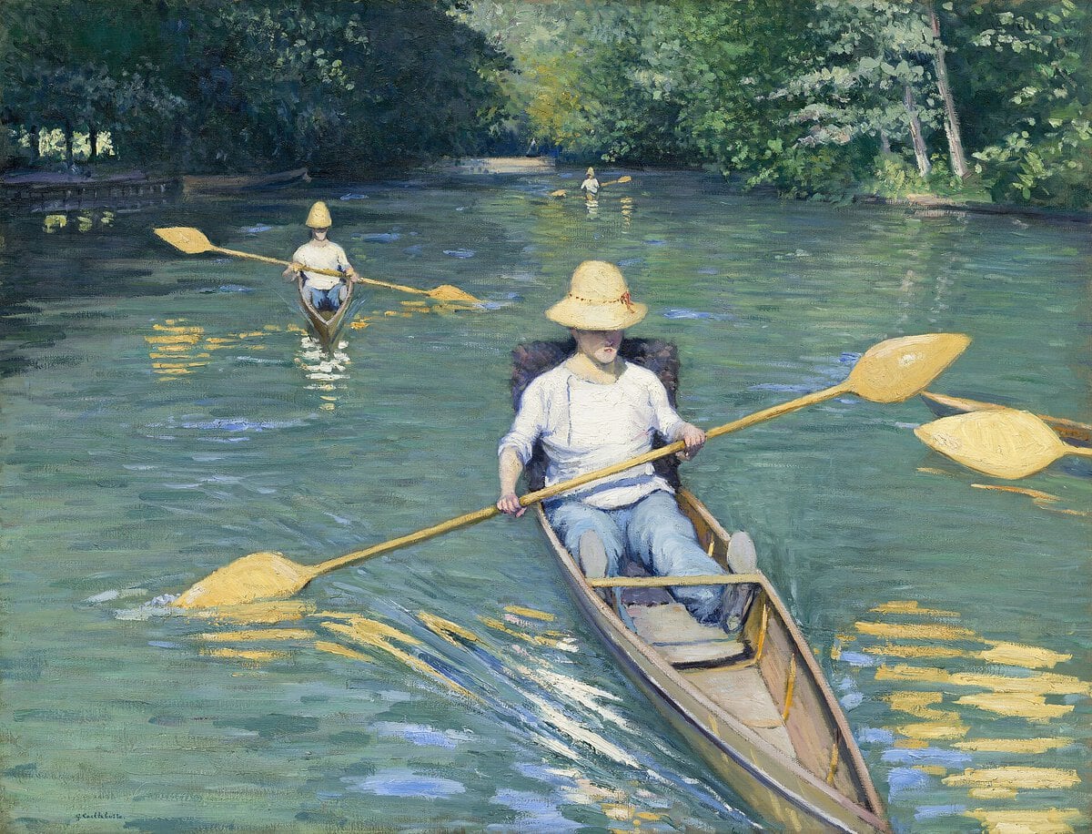 Gustave Caillebotte'un Kanolar tablosu, 1877: Yerres Nehri'nde üç kano