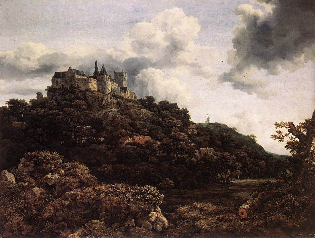Jacob van Ruisdael'in Bentheim Kalesi tablosu, 1653: ormanlık tepenin üstündeki kale