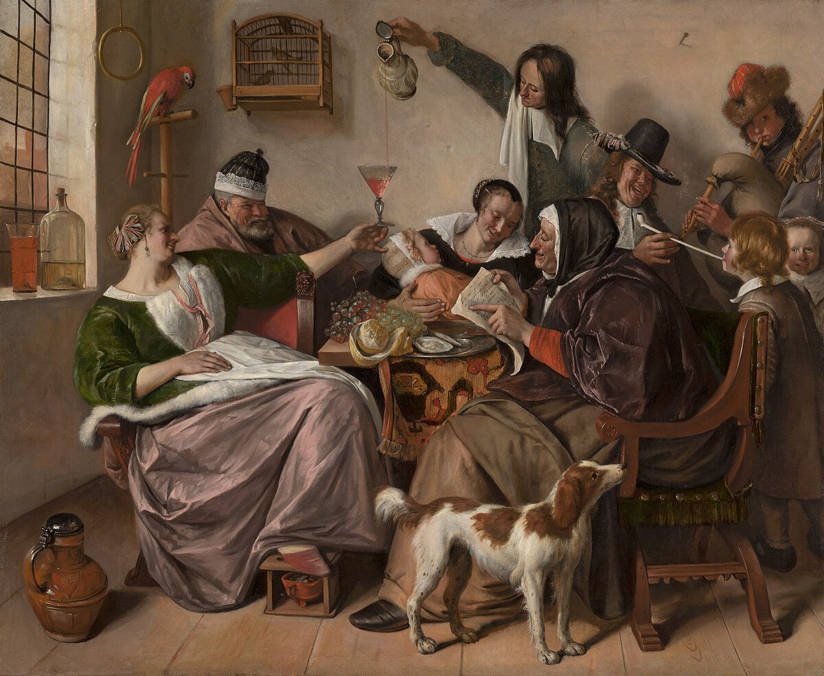 Jan Steen'in Büyükler Nasıl Söylerse, Küçükler Öyle Çalar tablosu, yaklaşık 1668–1670