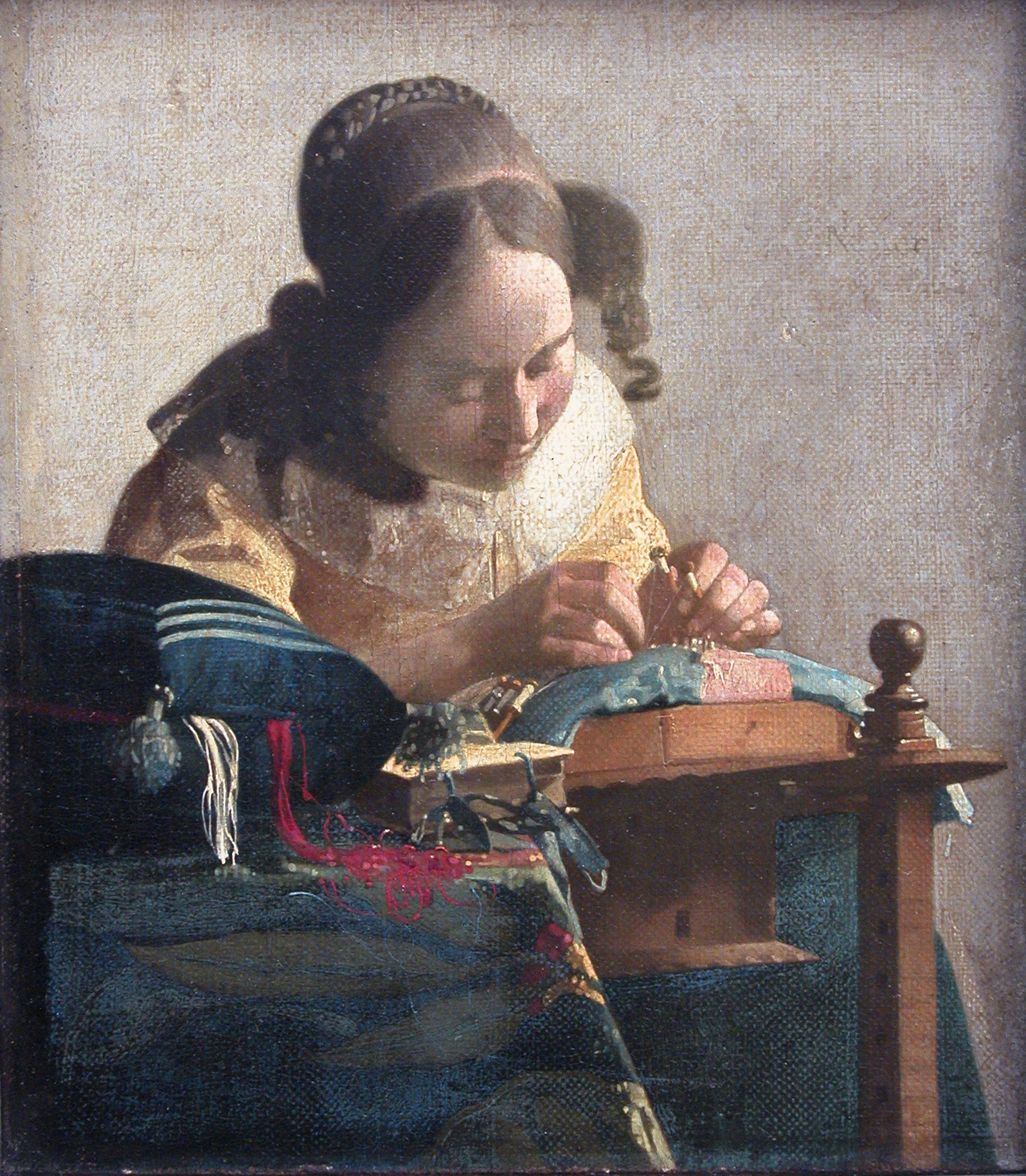 Johannes Vermeer, Dantelci (yaklaşık 1669-1670), Louvre Müzesi, Paris