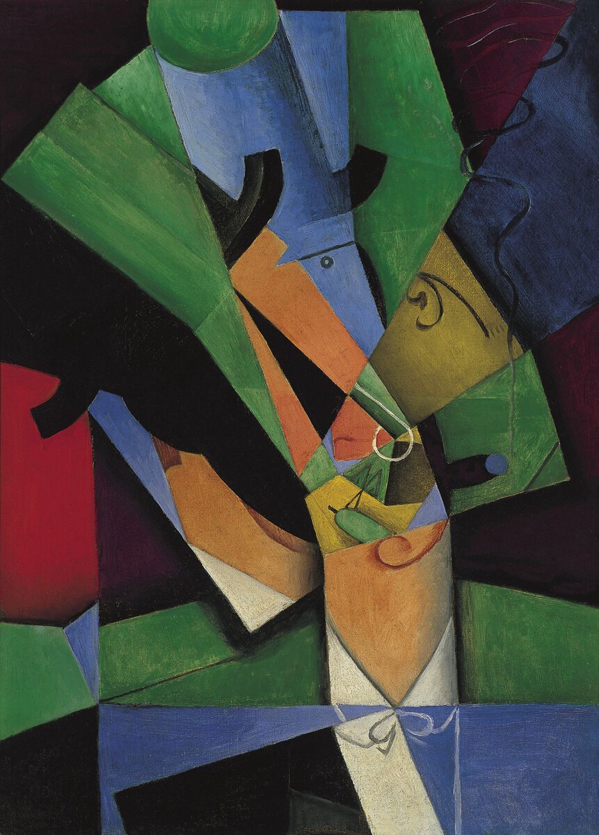 Juan Gris'in Sigara İçen Adam (Frank Haviland) tablosu, 1913