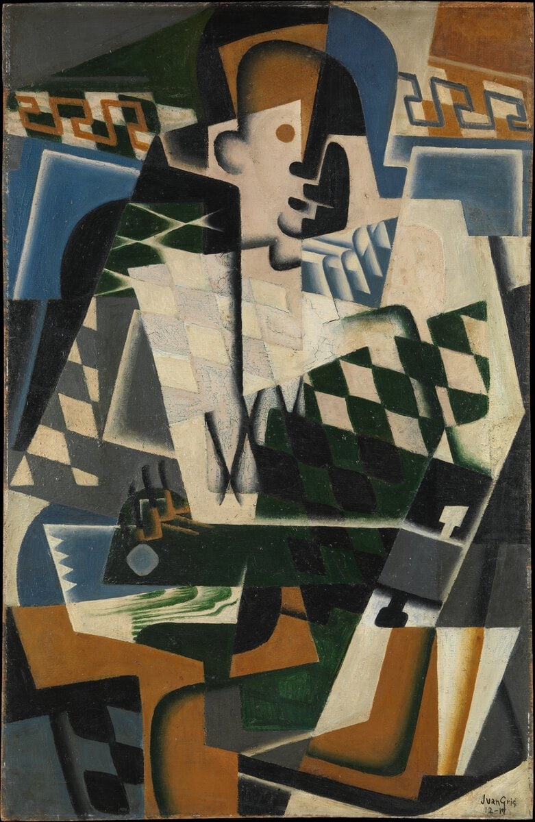 Juan Gris'in Gitarlı Harlequin tablosu, 1917