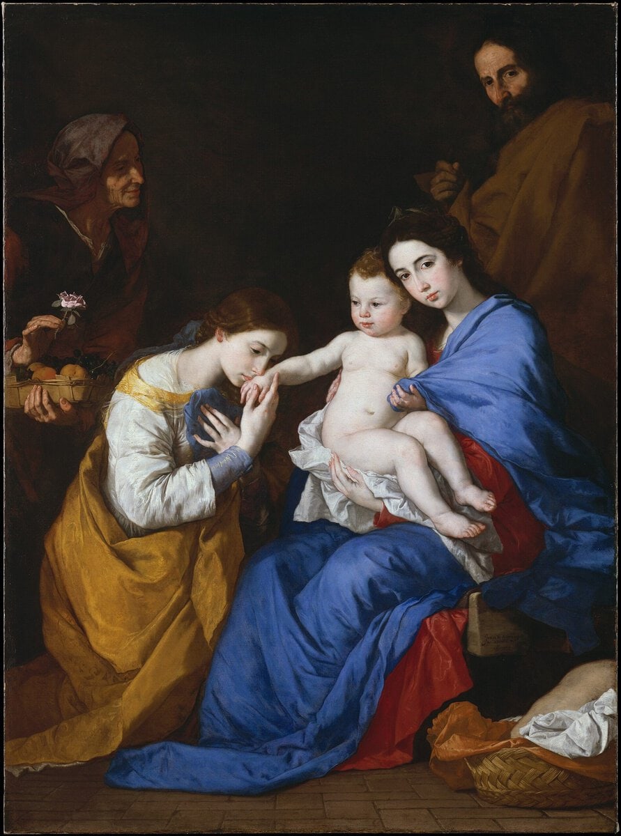 Azize Anna ve İskenderiyeli Azize Katerina ile Kutsal Aile, Jusepe de Ribera, 1648