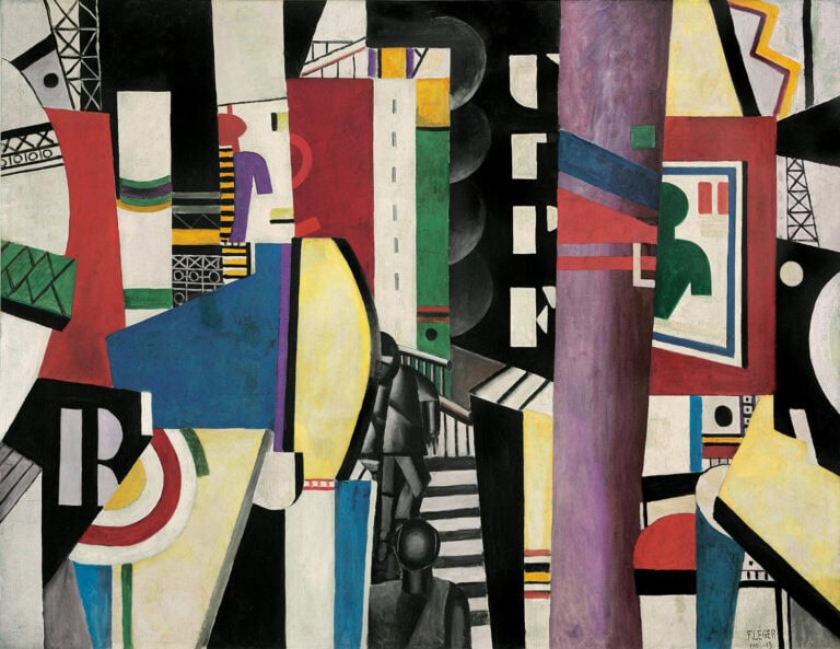 Fernand Leger'nin Şehir tablosu, 1919: renkli geometrik düzlemlerden kurulmuş bir şehir görüntüsü