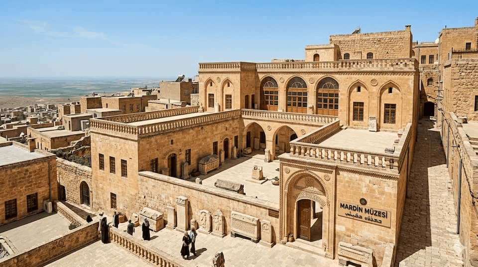 Mardin Müzesi terasından görülen Mezopotamya Ovası