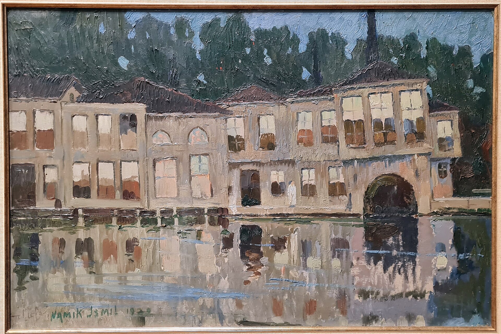 Mehtapta Yalılar, Namık İsmail, 1922, ay ışığında suya yansıyan Boğaziçi yalıları