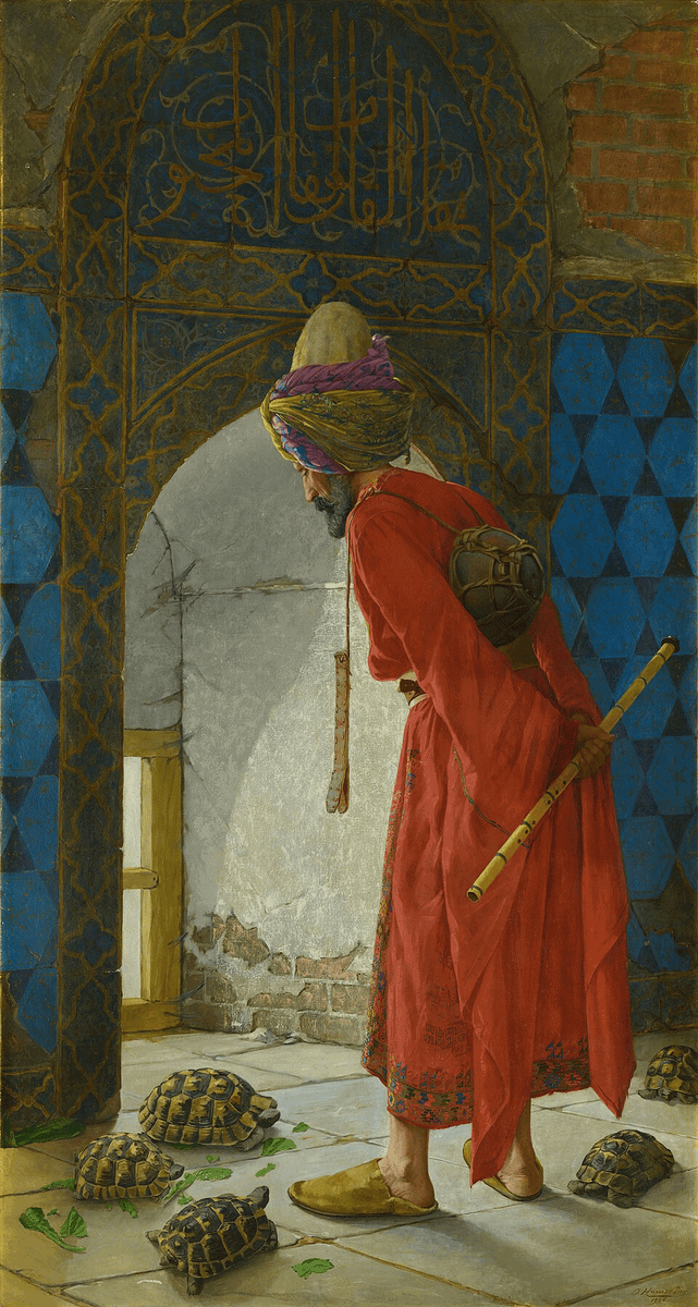 Osman Hamdi Bey'in Kaplumbağa Terbiyecisi tablosu