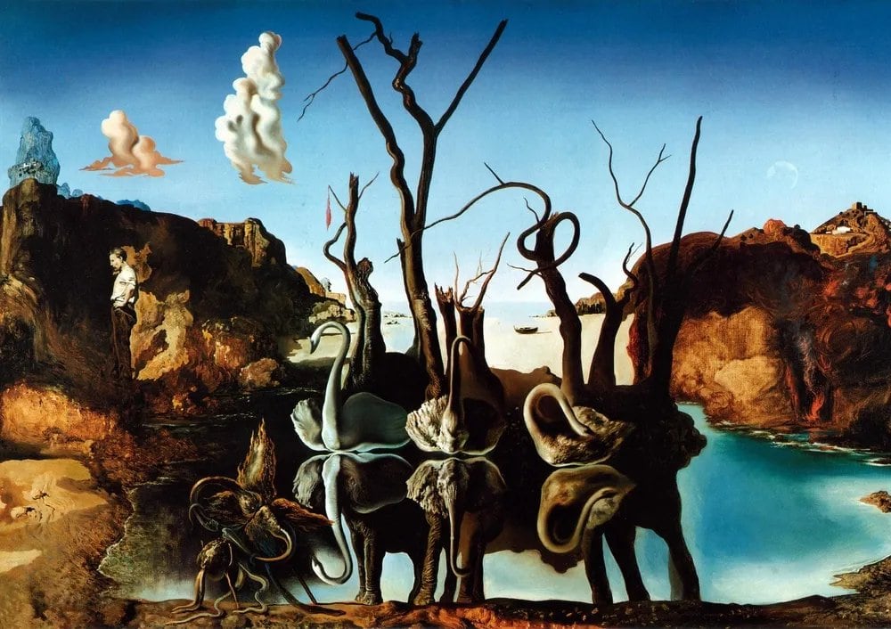 Fillerin Yansıttığı Kuğular, Salvador Dali
