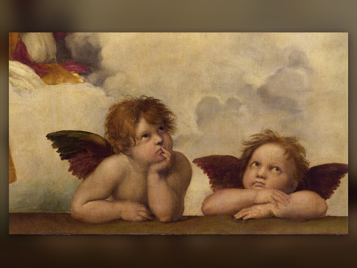 Raffaello, Sistine Madonnası'ndaki iki melek