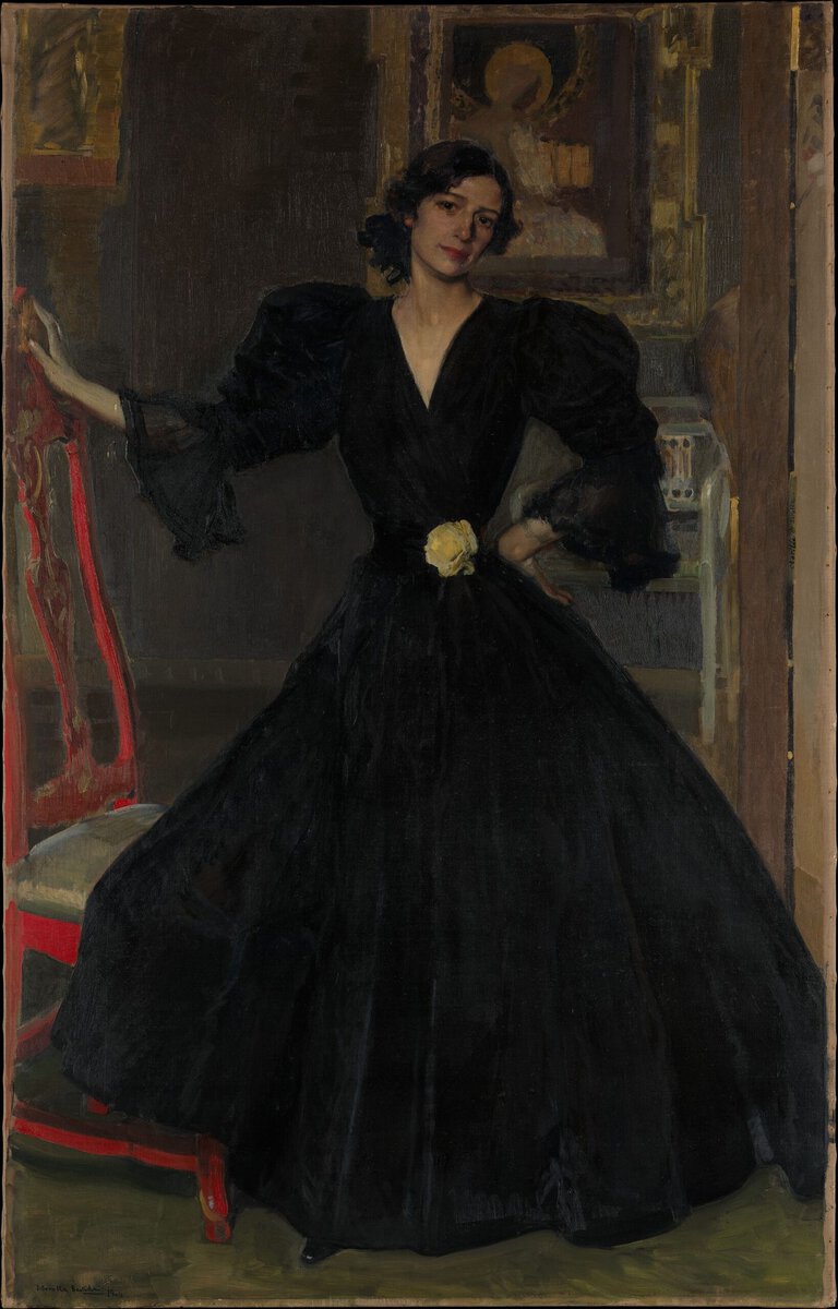 Joaquin Sorolla'nın Siyahlar İçinde Bayan Sorolla portresi, 1906