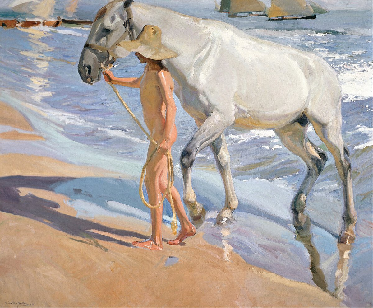 Joaquin Sorolla'nın Atın Banyosu tablosu, 1909