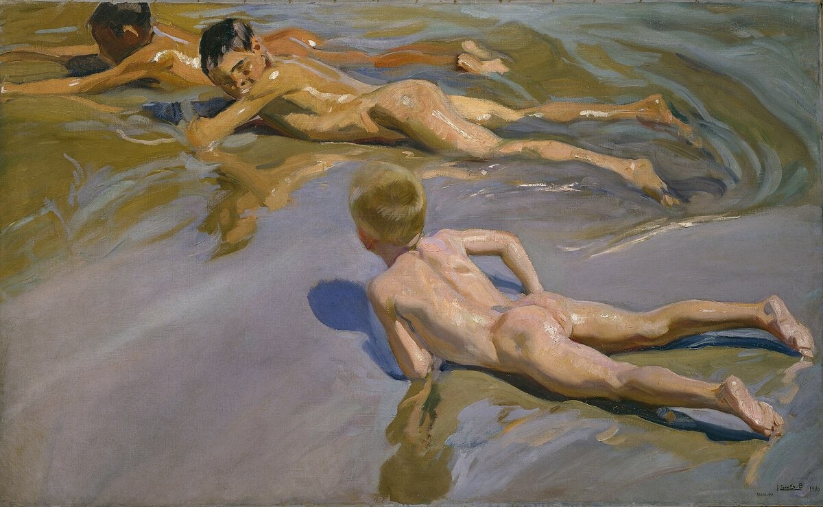 Joaquin Sorolla'nın Kumsaldaki Çocuklar tablosu, 1910