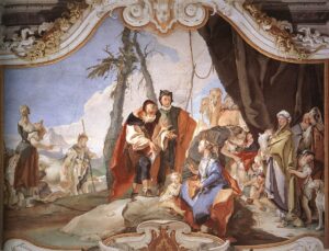 Tiepolo'nun Udine'deki Rahel Putları Babası Laban'dan Saklıyor freski, 1720'ler