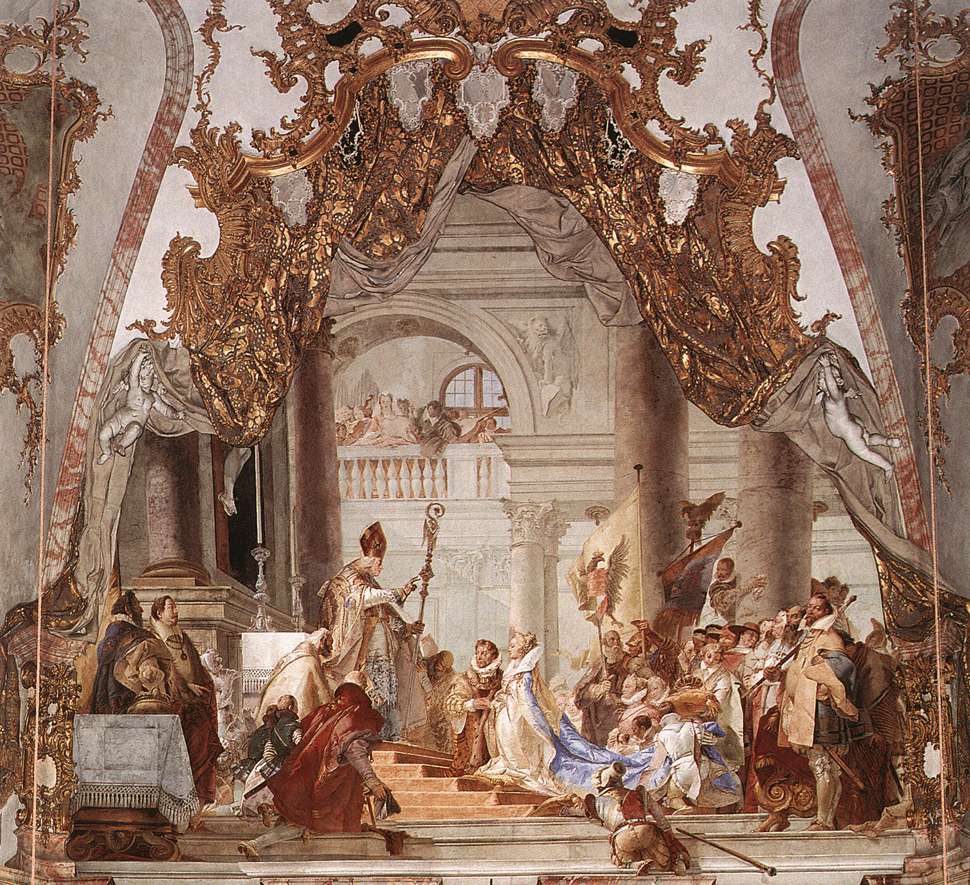 Tiepolo'nun Würzburg Rezidansı Kaisersaal'daki Barbarossa ile Burgonyalı Beatrix'in Düğünü freski, 1751–1752